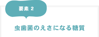 要素2：虫歯菌のえさになる糖質